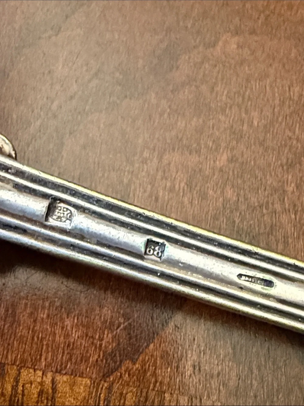 Antique ca 1850 Christofle Chiron France silver plate serving spoon Fiddle shape